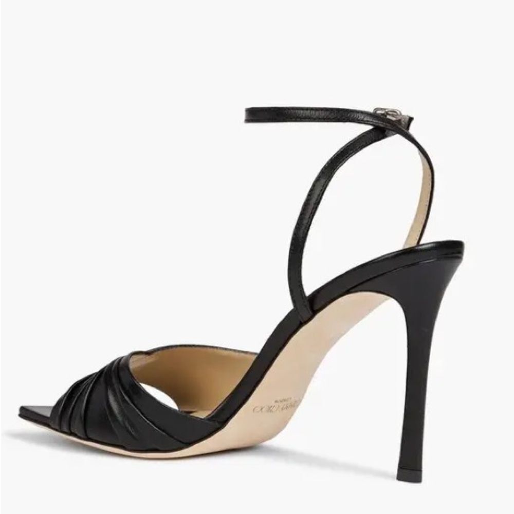 Jimmy Choo Basil Ankle Strap High Heel Black Sandals, New, Size 35 - Picture 3 of 16